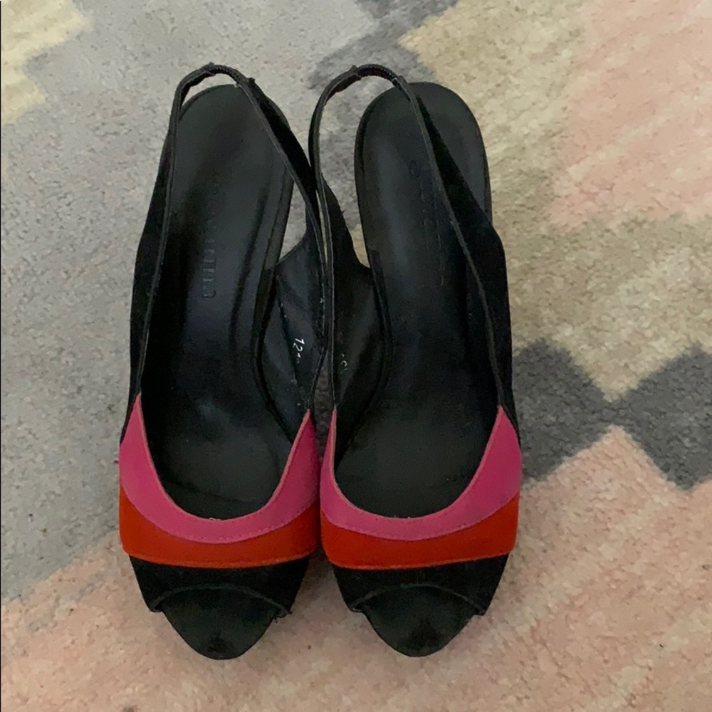 Suede Peep Toe Heels